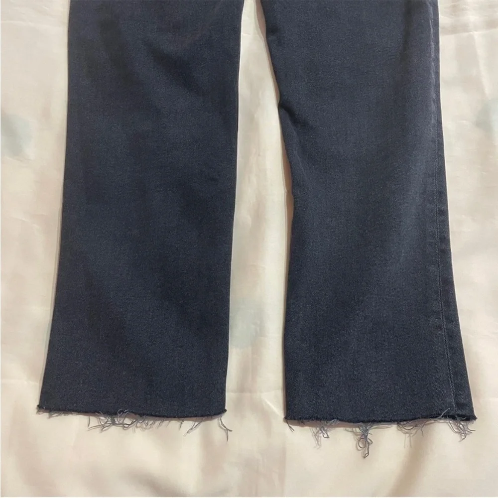 Re/Done- Original High Rise Loose In Washed Black With Rips And Raw Hem 29